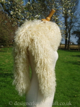 61 inch Cream Mongolian Scarf