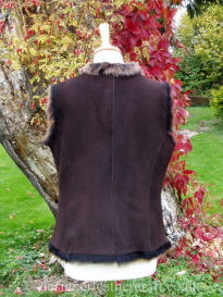 Back of the Reversible Amandari Shearling Gilet
