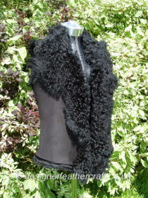 Black Curly Tigrado Shearling Gilet 12-14