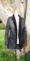Black Military Style Sheepskin Jacket