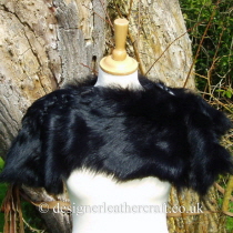 Black Toscana Shearling Shoulder Shrug A