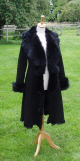 Black on Black Toscana shearling Coat size 8