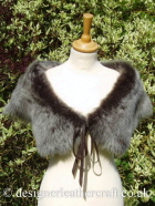 Dark Brown Brisa Toscana Shearling Wrap A 42 inches