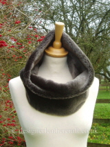 Grey - Brown Merino Sheepskin Snood