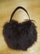 Large Scoop Shape Mongolian Lamb Bag