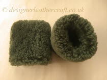 Olive Green Sheepskin Wristwarmers