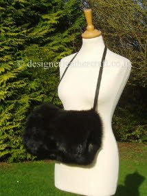 Silky Black Toscana Shearling Hand Muff