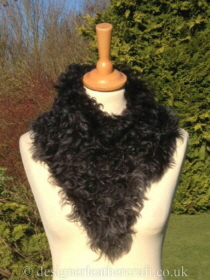 Steel Grey Tipped Black Tigrado Shearling Tippet  b