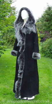 Stunning Toscana Shearling Full Length Hooded Coat