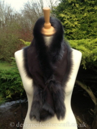 Suede Side of the 41 inch Dark Grey Toscana Shearling Scarf
