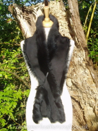 Suede Side of the 56 inch Black Toscana Shearling Scarf