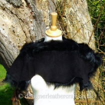 Suede Side of the Black Toscana Shearling Shrug A