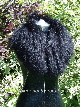 luxurious black mongolian sheepskin collar